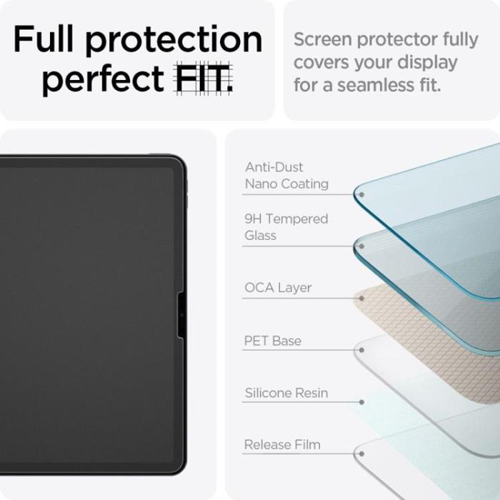 Spigen - Spigen iPad Air 11 (2024) Härdat Glas Skärmskydd Paper Touch - Clear