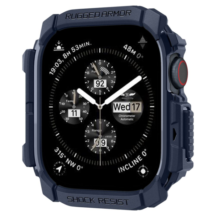 Spigen - Spigen Apple Watch 10 (46mm) Skal Rugged Armor - Marinblå