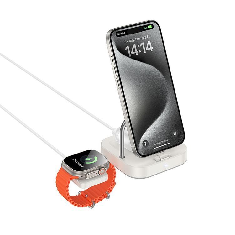 Hoco 3in1 Trådlös Laddare Apple Watch iPhone Airpods 5W 3A CQ16A (Vit) | 505295 | AlltMobil