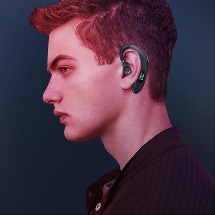 OEM - Single In-Ear Hörlur Bluetooth med Digital LED-Display Earhook Q20