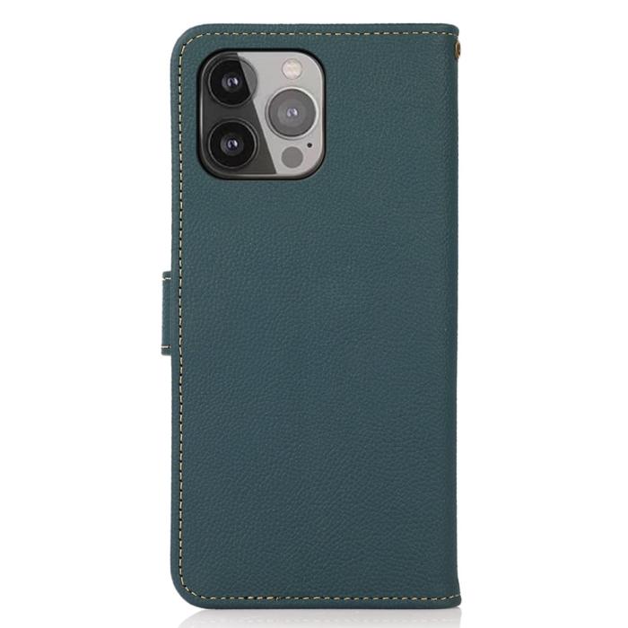 KHAZNEH - Khazneh Äkta Läder Fodral till iPhone 13 Pro - Grön