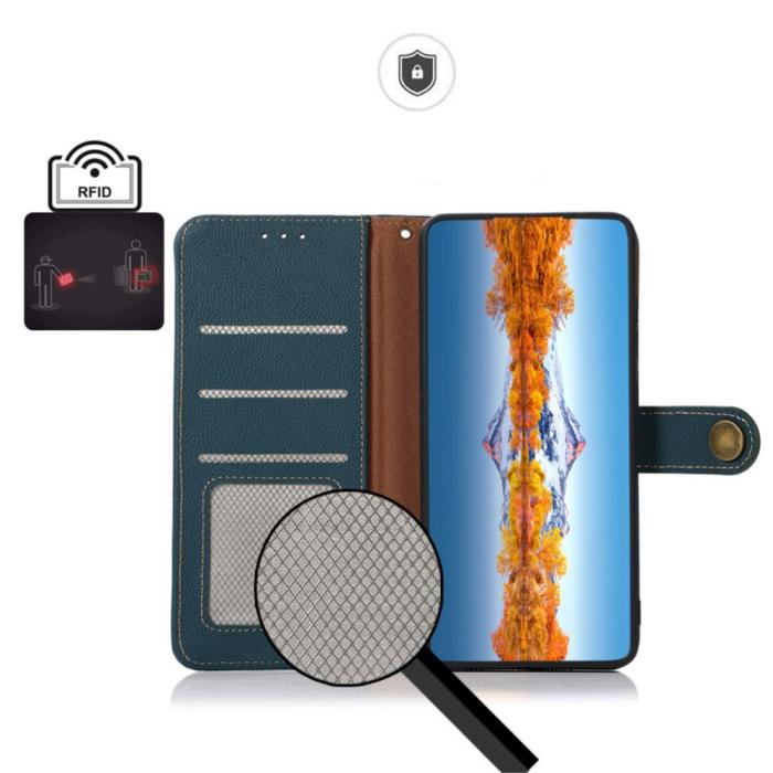 KHAZNEH - Khazneh Äkta Läder Fodral till iPhone 13 Pro - Grön