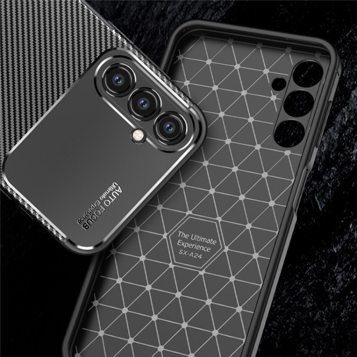 OEM - Galaxy A24 4G Mobilskal Carbon Fiber - Svart