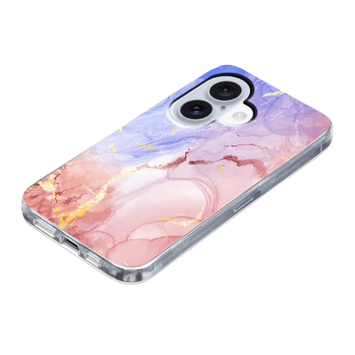 A-One Brand - iPhone 17 Mobilskal Marble Pattern Printing Soft - Rosa