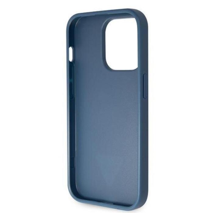 Guess - Guess iPhone 15 Pro Max Mobilskal Crossbody Metall Logo Blå