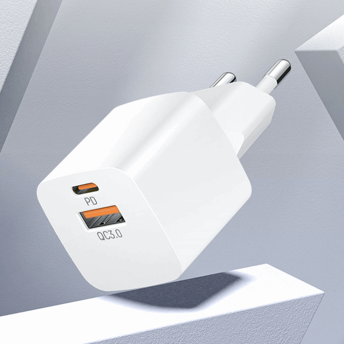 Wozinsky - Wozinsky Väggladdare 20W USB-C/USB-A - Vit