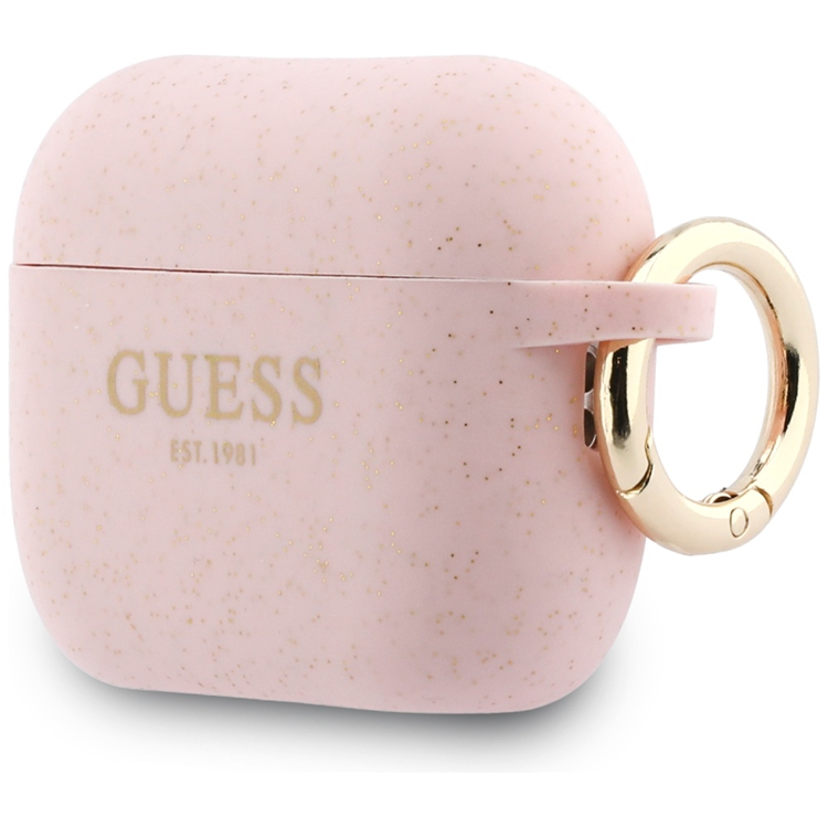 Guess AirPods Pro 3 Skal Silicone Glitter Ring (Rosa) | 2353 | AlltMobil