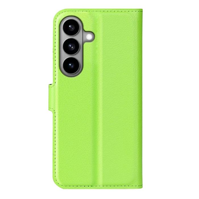 OEM - Litchi Samsung Galaxy S26 Plånboksfodral Konstläder Stötsäker - Grön