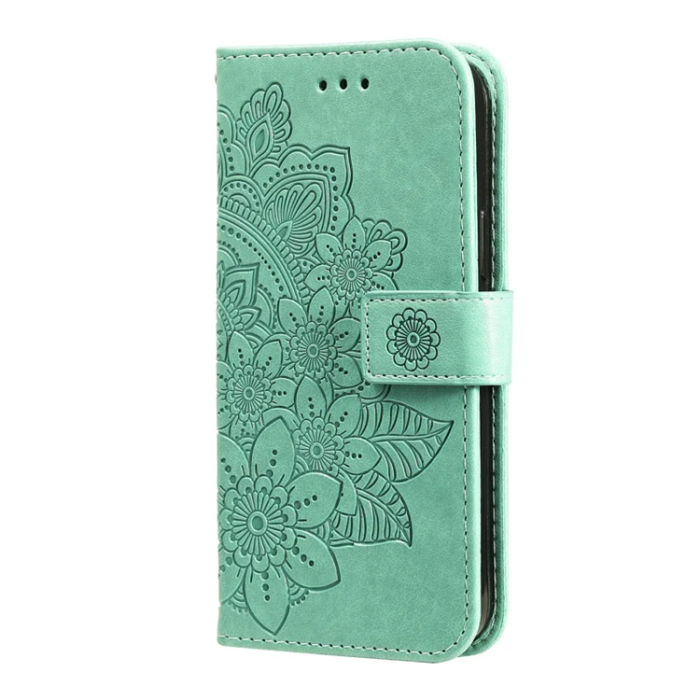 A-One Brand - iPhone 17 Pro Max Plånboksfodral Floral Pattern - Grön