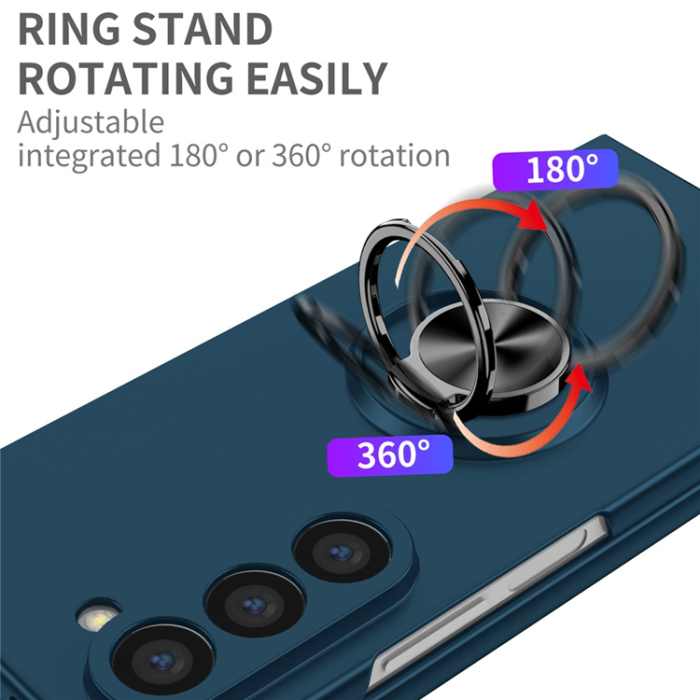 A-One Brand - Galaxy Z Fold7 Mobilskal Rotatable Ring Kickstand - Mörkblå
