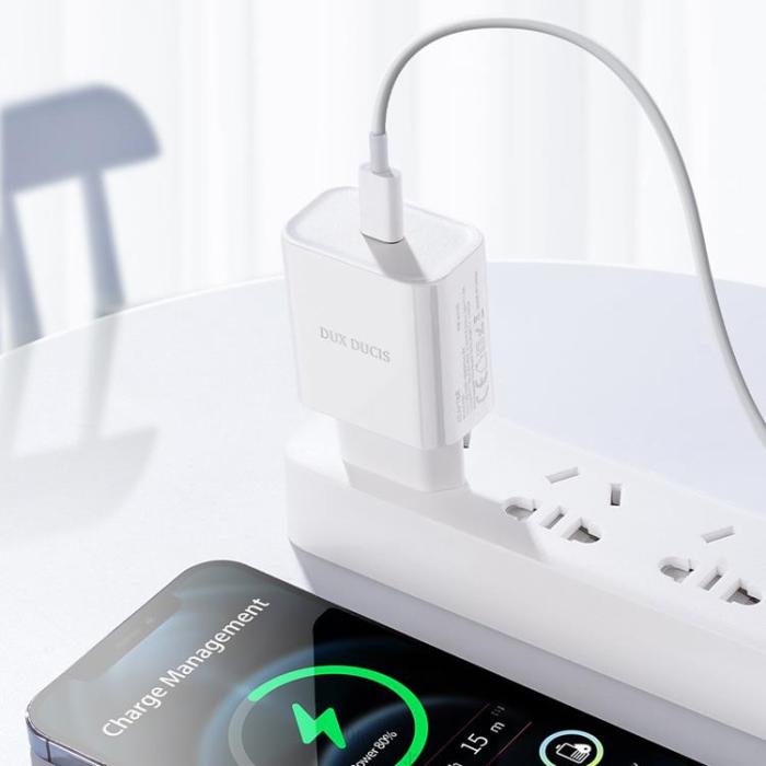 Dux Ducis - Dux Ducis Fast Väggladdare USB-C 20 W - Vit