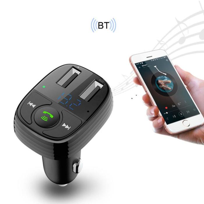 OEM - LOHEE S-11 FM-sändare med dubbla USB-portar, Bluetooth, svart