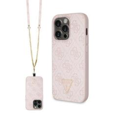 Guess - Guess iPhone 13 Pro Mobilskal Crossbody Metall Logo - Rosa
