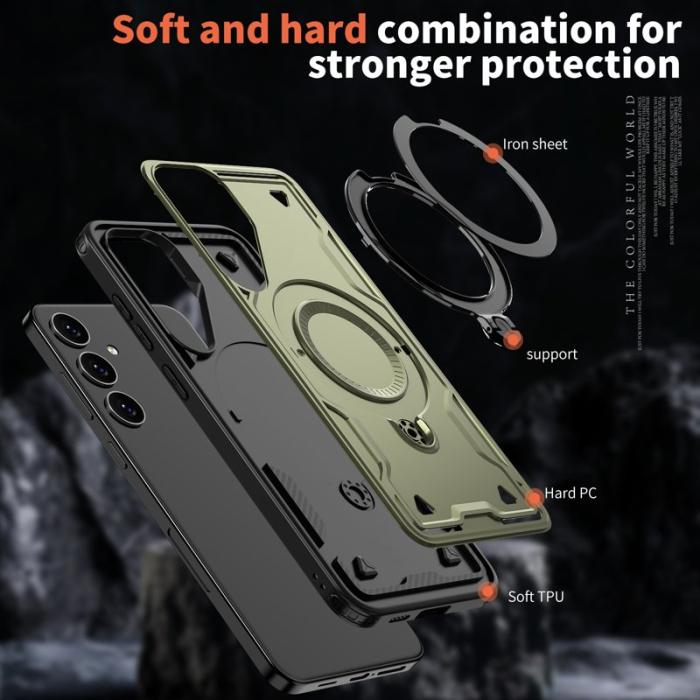 N/A - Mobilskal till Samsung Galaxy S25/S24 Plast Militärskydd - Olivgrön