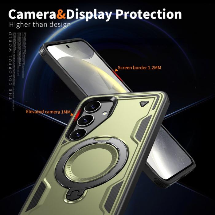 N/A - Mobilskal till Samsung Galaxy S25/S24 Plast Militärskydd - Olivgrön