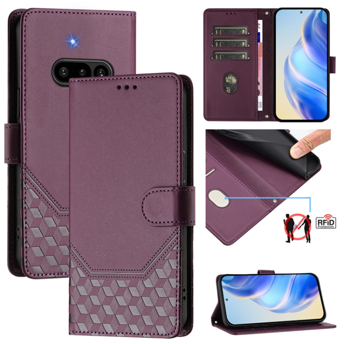 A-One Brand - Nothing Phone (3a) Plånboksfodral Imprinted Honeycomb RFID