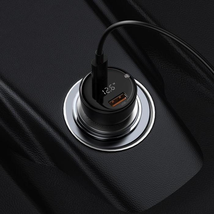 BASEUS - Baseus Superme Billaddare USB Till USB-C 100W - Svart