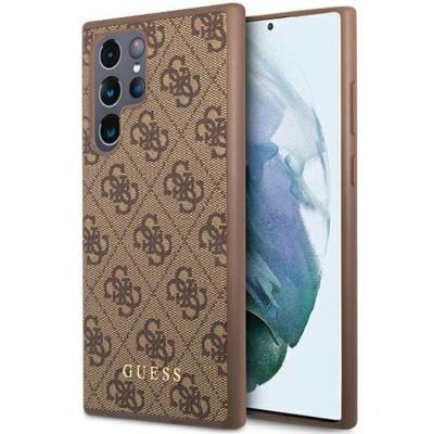 Guess Galaxy S23 Ultra Skal Metall Gold Logo - Brun
