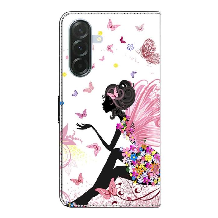 OEM - Samsung Galaxy A57 Plånboksfodral Konstläder Mönstertryck - Vit
