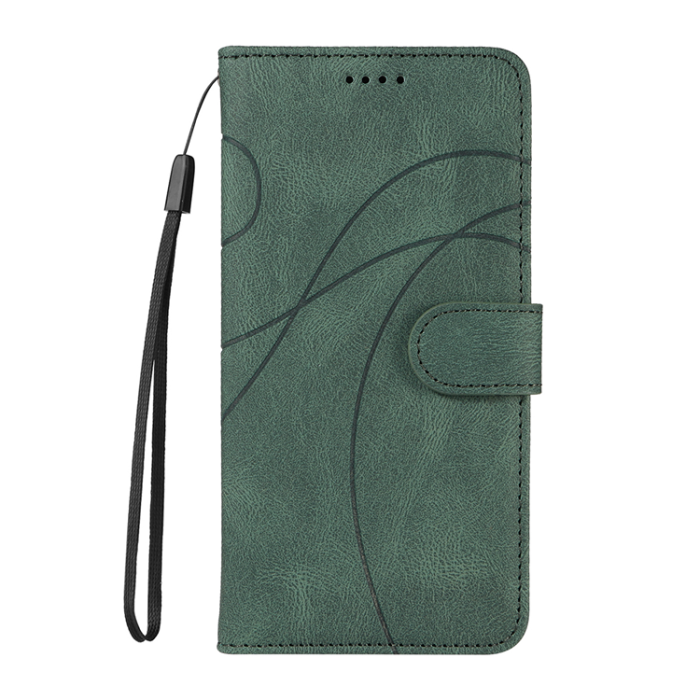 A-One Brand - Sony Xperia 10 VII Plånboksfodral Curved Line Läder - Grön