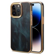 DENIOR - DENIOR Mobilskal till iPhone 15 Pro &Auml;kta L&auml;der + PC + TPU - Bl&aring;