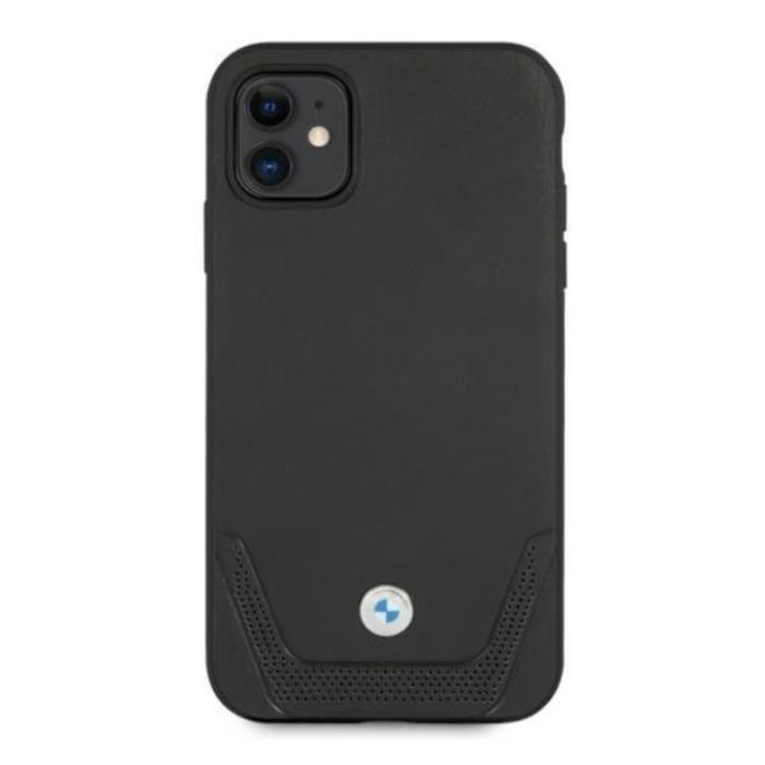 BMW - BMW Läder Perforate iPhone 11 Skal - Svart