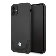 BMW - BMW L&auml;der Perforate iPhone 11 Skal - Svart