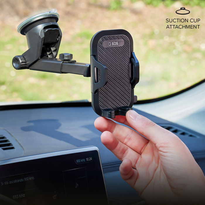 SBS - SBS Mobilhållare Instrumentbrädan Med Suction Cup - Svart