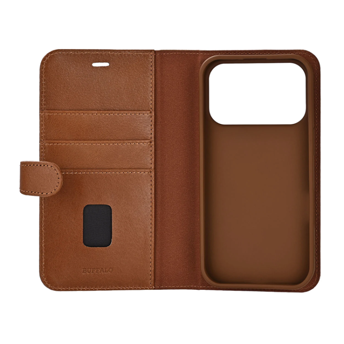 BUFFALO - BUFFALO iPhone 17 Pro Plånboksfodral MagSafe 2-i-1 3 Kort - Brun