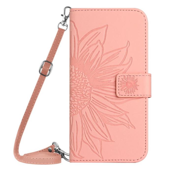OEM - Samsung Galaxy S26 Plånboksfodral Solros Prägling Konstläder - Rosa