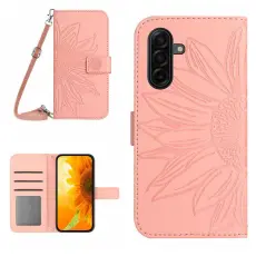 OEM - Samsung Galaxy S26 Pl&aring;nboksfodral Solros Pr&auml;gling Konstl&auml;der - Rosa
