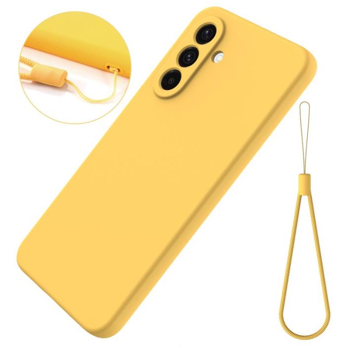 OEM - Mobilskal till Samsung Galaxy S26+ Flytande Silikon Med Handrem - Gul