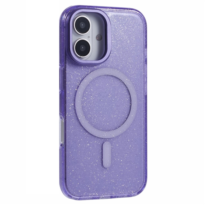 KIGC - KIGC iPhone 16 Mobilskal MagSafe Epoxy Kickstand - Lila