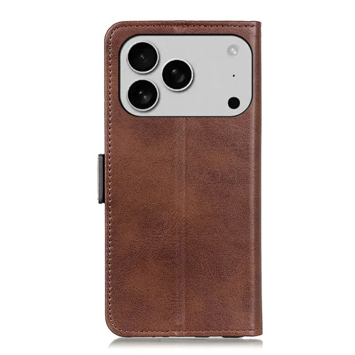 A-One Brand - iPhone 17 Pro Max Plånboksfodral Cowhide Texture - Brun