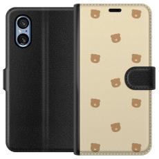 Gustaf - Pl&aring;nboksfodral till Sony Xperia 5 V med Bj&ouml;rnm&ouml;nster