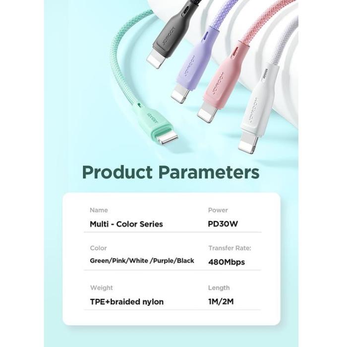 Joyroom - Joyroom USB-C till Lightning kabel 1m PD 30W - Vit