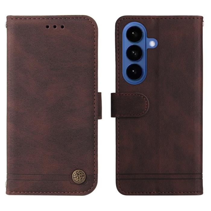 OEM - Plånboksfodral för Samsung Galaxy S26 Plus Konstläder Ställ - Brun
