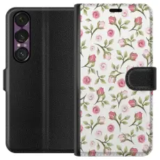 Gustaf - Pl&aring;nboksfodral till Sony Xperia 1 VII med Blommigt