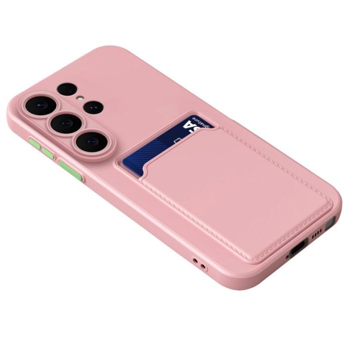 OEM - Mobilskal för Samsung Galaxy S26 Ultra Flexibelt TPU med kortfack - Rosa