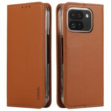 ABEEL - ABEEL Google Pixel 10 Pro Pl&aring;nboksfodral RFID-Skydd Konstl&auml;der Flip - Brun