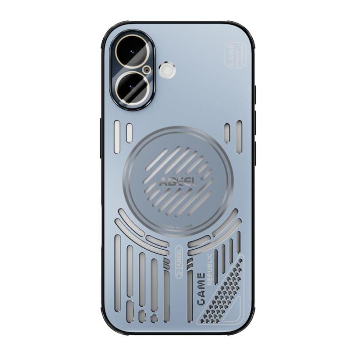 ABEEL - ABEEL iPhone 17 Magnetiskt Fodral Aluminium + PC + TPU - Blå