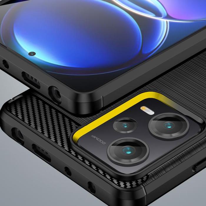 OEM - Xiaomi Redmi Note 12 Pro Plus Mobilskal Carbon Silikon - Svart