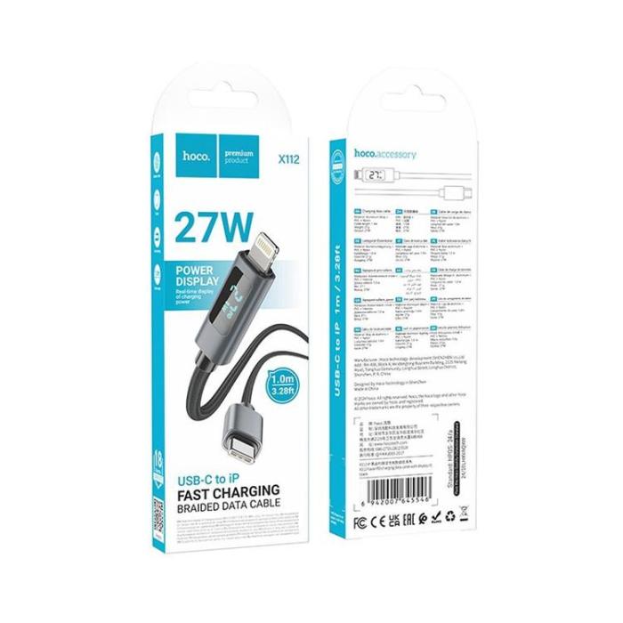 Hoco - Hoco USB-C till Lightning Kabel PD 27W X112 1m Svart