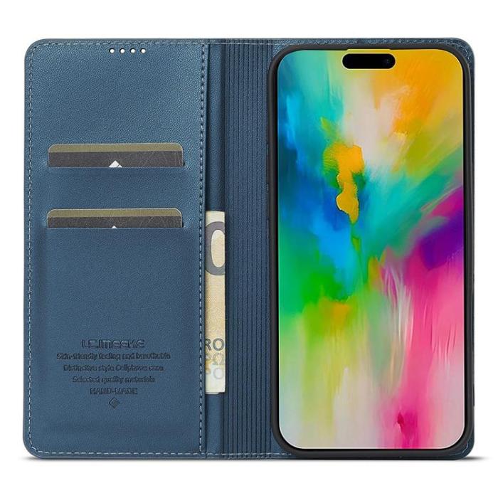 LC.imeeke - LC.IMEEKE iPhone 17 Plånboksfodral PU Läder - Blå