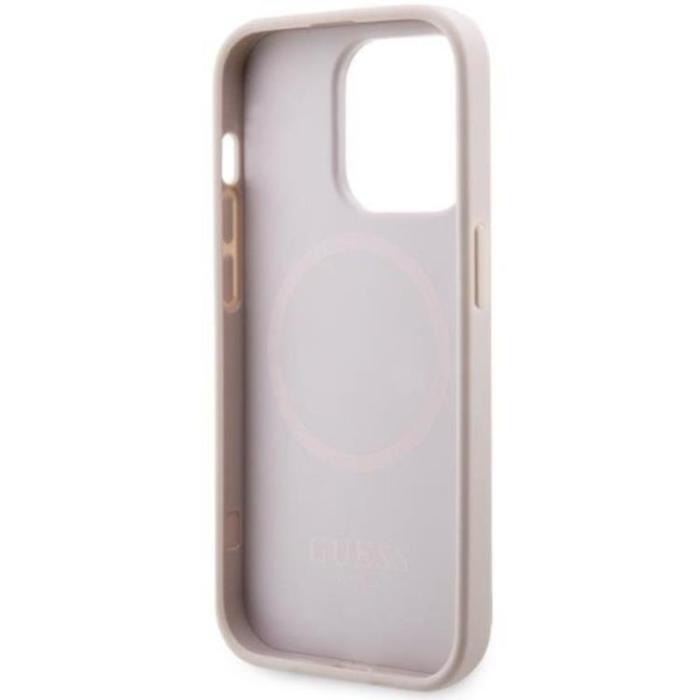 Guess - Guess iPhone 14 Pro Mobilskal MagSafe Printed Stripes Rosa