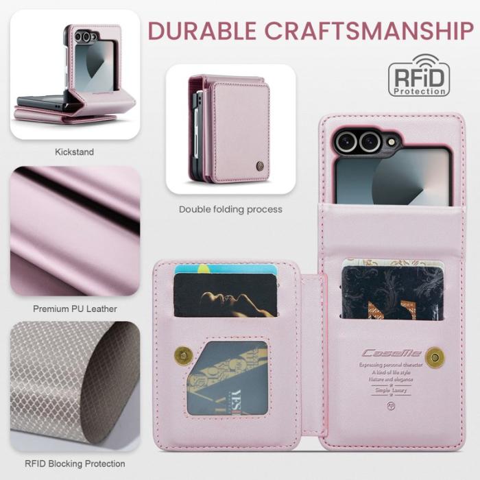 Caseme - CASEME C22 Mobilskal till Samsung Galaxy Z Flip7 FE 5G med RFID - Rosa