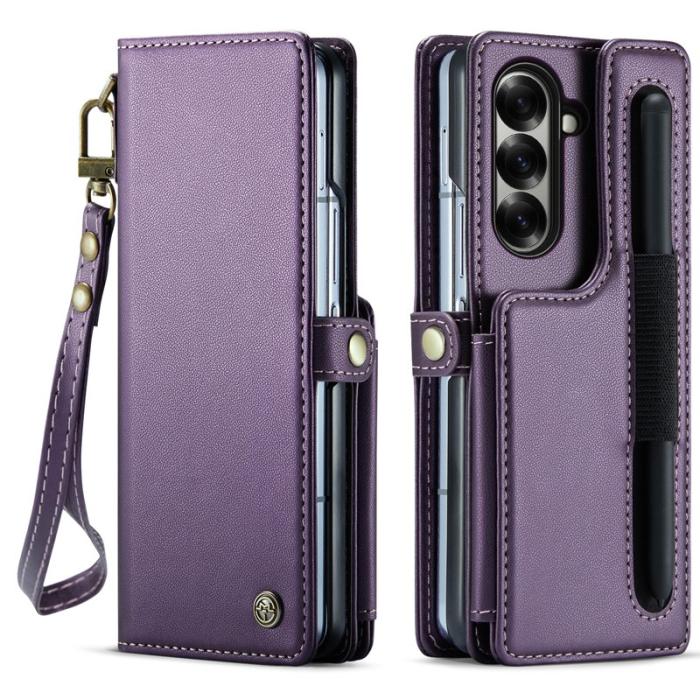 Caseme - CASEME C22 Samsung Galaxy Z Fold7 5G Fodral Konstläder Lila