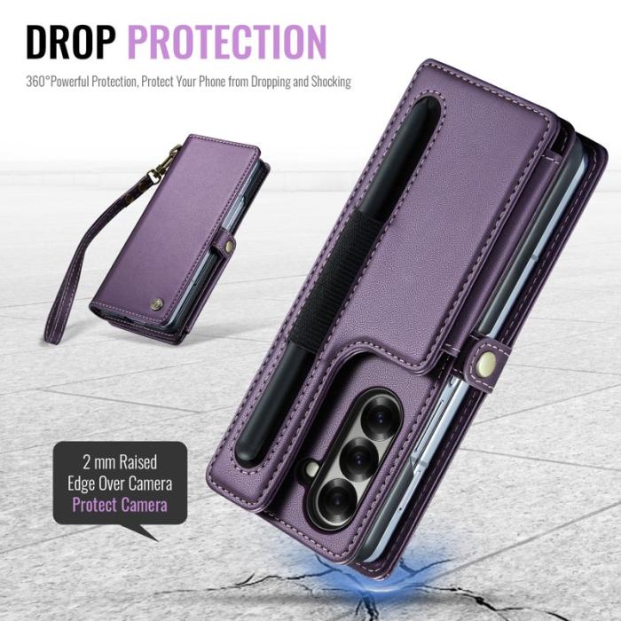 Caseme - CASEME C22 Samsung Galaxy Z Fold7 5G Fodral Konstläder Lila