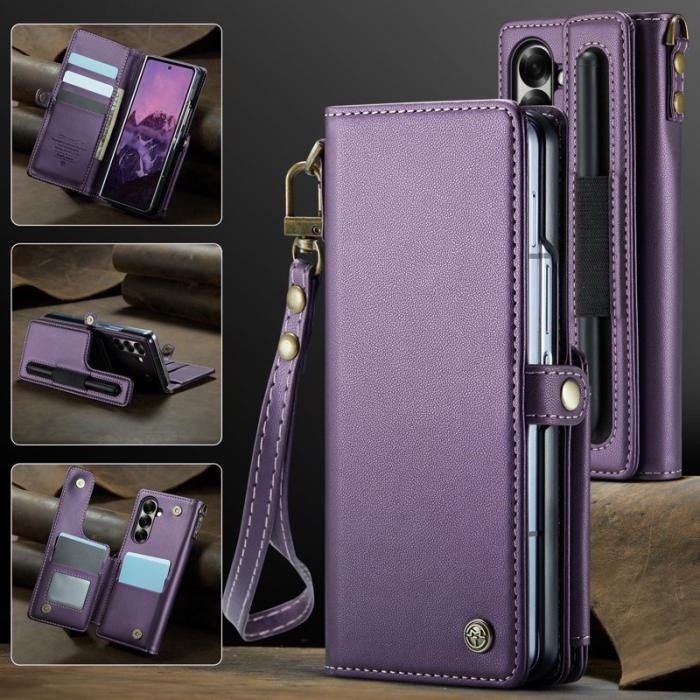Caseme - CASEME C22 Samsung Galaxy Z Fold7 5G Fodral Konstläder Lila