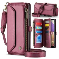 Caseme - CASEME Pl&aring;nboksfodral Konstl&auml;der f&ouml;r Samsung Galaxy A32/M32 5G - Vinr&ouml;d